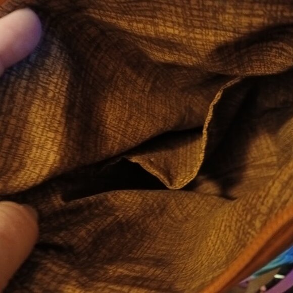 New Southwestern Travel Sling Crossbody Bag Purse Golden Brown Sarape Stripe - Picture 10 of 10